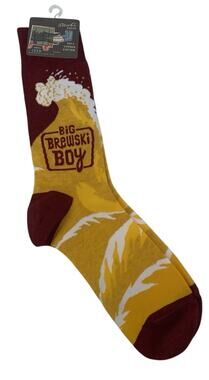 Big Brewski Boy - BlueQ Funny Men's Crew Socks , Fits Shoe 7-12
